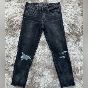 AEO | Women’s Size 4 Dark Wash Super Stretch Hi-Rise Jegging Cropped Jeans